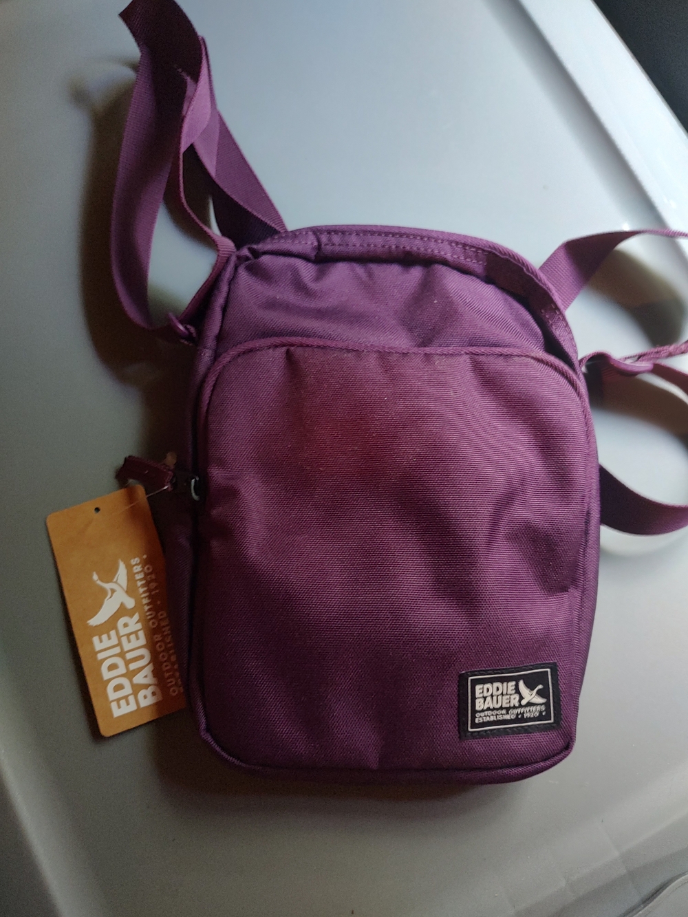 New Eddie Bauer Plum Crossover Crossbody Bag